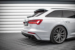 Heck Ansatz Flaps Diffusor passend für Audi A6 S-Line / S6 C8 / C8 Facelift schwarz Hochglanz