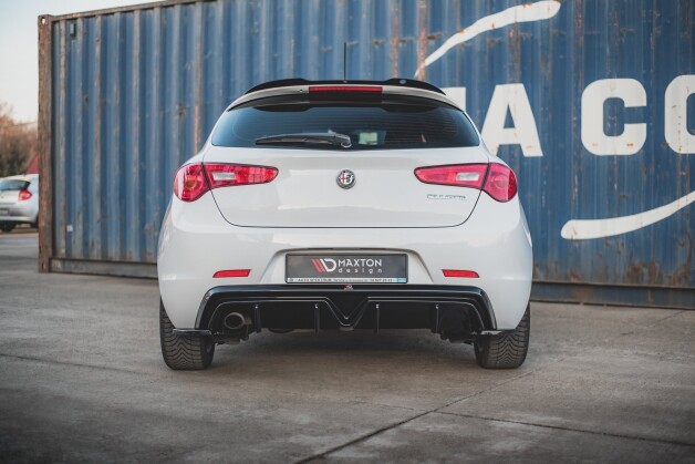 Heck Ansatz Diffusor passend für Alfa Romeo Giulietta (Einzelauspuff li.) schwarz Hochglanz