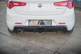 Heck Ansatz Diffusor für Alfa Romeo Giulietta Einzelauspuff li. schwarz Hochglanz