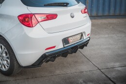 Heck Ansatz Diffusor passend für Alfa Romeo Giulietta (Einzelauspuff li.) schwarz Hochglanz
