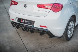 Heck Ansatz Flaps Diffusor V.3 passend für Alfa Romeo Giulietta Facelift schwarz Hochglanz