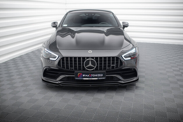 Cup Spoilerlippe Front Ansatz V.2 für Mercedes-AMG GT 53 4-Door Coupe X290 schwarz Hochglanz