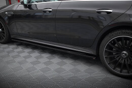 Seitenschweller Ansatz Cup Leisten passend für Mercedes-AMG GT 53 4-Door Coupe schwarz Hochglanz