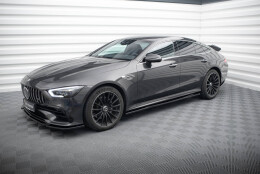 Seitenschweller Ansatz Cup Leisten passend für Mercedes-AMG GT 53 4-Door Coupe schwarz Hochglanz