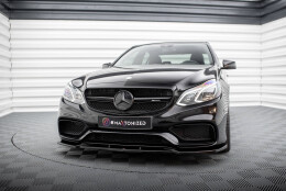 Cup Spoilerlippe Front Ansatz für Mercedes-Benz E63 AMG Limousine W212 Facelift schwarz Hochglanz