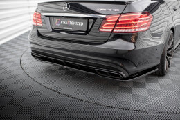 Mittlerer Cup Diffusor Heck Ansatz DTM Look passend für Mercedes-Benz E63 AMG Limousine W212 Facelift schwarz Hochglanz