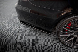 Mittlerer Cup Diffusor Heck Ansatz DTM Look passend für Mercedes-Benz E63 AMG Limousine W212 Facelift schwarz Hochglanz