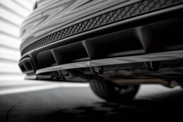 Mittlerer Cup Diffusor Heck Ansatz DTM Look passend für Mercedes-Benz E63 AMG Limousine W212 Facelift schwarz Hochglanz
