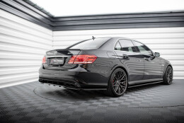 Mittlerer Cup Diffusor Heck Ansatz DTM Look passend für Mercedes-Benz E63 AMG Limousine W212 Facelift schwarz Hochglanz
