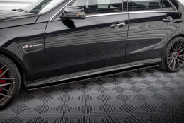 Seitenschweller Ansatz Cup Leisten passend für Mercedes-Benz E63 AMG / AMG-Line Limousine W212 Facelift schwarz Hochglanz