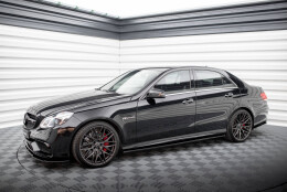 Seitenschweller Ansatz Cup Leisten passend für Mercedes-Benz E63 AMG / AMG-Line Limousine W212 Facelift schwarz Hochglanz