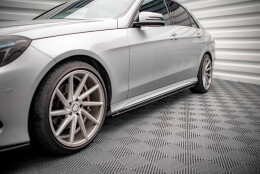 Seitenschweller Ansatz Cup Leisten passend für Mercedes-Benz E63 AMG / AMG-Line Limousine W212 Facelift schwarz Hochglanz