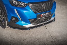 Cup Spoilerlippe Front Ansatz V.1 passend für Peugeot 2008 Mk2 schwarz Hochglanz