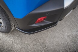 Mittlerer Cup Diffusor Heck Ansatz DTM Look passend für Peugeot 2008 Mk2 schwarz Hochglanz