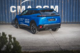 Mittlerer Cup Diffusor Heck Ansatz DTM Look passend für Peugeot 2008 Mk2 schwarz Hochglanz