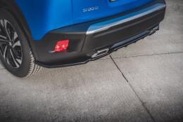 Mittlerer Cup Diffusor Heck Ansatz DTM Look passend für Peugeot 2008 Mk2 schwarz Hochglanz