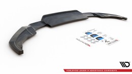 Mittlerer Cup Diffusor Heck Ansatz DTM Look passend für Peugeot 2008 Mk2 schwarz Hochglanz