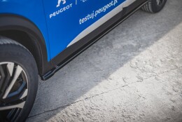 Seitenschweller Ansatz Cup Leisten passend für Peugeot 2008 Mk2 schwarz Hochglanz