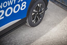 Seitenschweller Ansatz Cup Leisten passend für Peugeot 2008 Mk2 schwarz Hochglanz