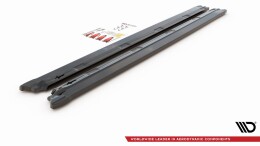 Seitenschweller Ansatz Cup Leisten passend für Peugeot 2008 Mk2 schwarz Hochglanz