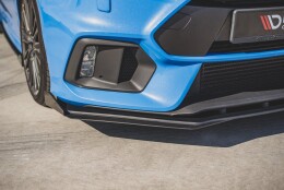 Street Pro Spoilerlippe Front Ansatz + Flaps passend für Ford Focus RS Mk3 schwarz Hochglanz
