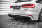 Heck Ansatz Diffusor schwarz Hochglanz + Sportauspuff Attrappe Chrom für Audi A6 C8 S-Line