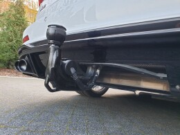 Heck Ansatz Diffusor + Endrohre schwarz passend für Audi A6 S-Line / S6 C8 / C8 FL schwarz Hochglanz