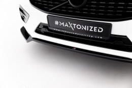 Cup Spoilerlippe Front Ansatz V.1 passend für Volvo XC60 Mk2 R-Design schwarz Hochglanz