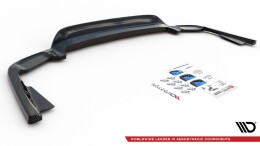 Mittlerer Cup Diffusor Heck Ansatz DTM Look für Volvo XC60 Mk2 R-Design schwarz Hochglanz