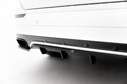 Mittlerer Cup Diffusor Heck Ansatz DTM Look passend für Volvo XC60 Mk2 R-Design schwarz Hochglanz