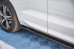 Seitenschweller Ansatz Cup Leisten für Volvo XC60 Mk2 R-Design schwarz Hochglanz