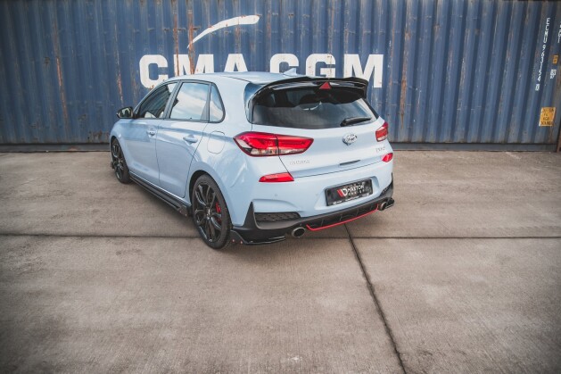 Heck Ansatz Flaps Diffusor V.6 + Flaps für Hyundai I30 N Mk3 Hatchback