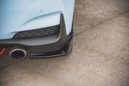Heck Ansatz Flaps Diffusor + Flaps V.6 für Hyundai I30 N Mk3 Hatchback schwarz Hochglanz