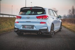 Heck Ansatz Flaps Diffusor V.7 + Flaps für Hyundai I30 N Mk3 Hatchback