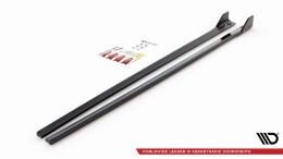 Seitenschweller Ansatz Cup Leisten + Flaps V.5 für Hyundai I30 N Mk3 Hatchback/Fastback schwarz matt