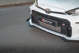 Street Pro Cup Spoilerlippe Front Ansatz für + Flaps für Toyota GR Yaris Mk4 schwarz Hochglanz