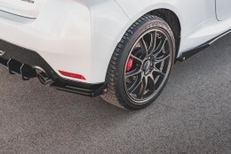 Street Pro Heck Ansatz Flaps Diffusor passend für Toyota GR Yaris Mk4 rot+ Hochglanz Flaps