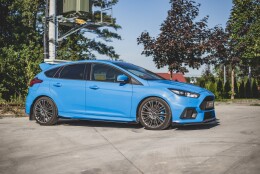 Street Pro Seitenschweller Ansatz Cup Leisten + Flaps für Ford Focus RS Mk3 schwarz Hochglanz