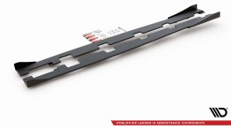 Street Pro Seitenschweller Ansatz Cup Leisten + Flaps für Ford Focus RS Mk3 schwarz Hochglanz