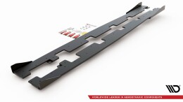 Street Pro Seitenschweller Ansatz Cup Leisten passend für Ford Focus RS Mk3 rot+ Hochglanz Flaps