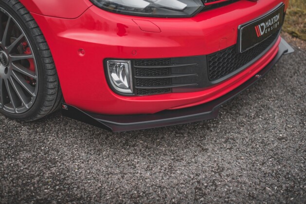 Cup Spoilerlippe Front Ansatz für VW GOLF 6 GTI 35TH schwarz matt