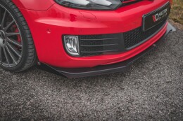 Street Pro Cup Spoilerlippe Front Ansatz V.3 für VW Golf 6 GTI Mk6 SCHWARZ+ HOCHGLANZ FLAPS