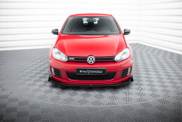 Street Pro Cup Spoilerlippe Front Ansatz V.3 passend für VW Golf 6 GTI Mk6 rot+ Hochglanz Flaps