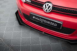 Street Pro Cup Spoilerlippe Front Ansatz V.3 passend für VW Golf 6 GTI Mk6 rot+ Hochglanz Flaps