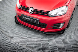 Street Pro Cup Spoilerlippe Front Ansatz V.3 passend für VW Golf 6 GTI Mk6 rot+ Hochglanz Flaps