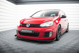 Street Pro Cup Spoilerlippe Front Ansatz V.3 passend für VW Golf 6 GTI Mk6 rot+ Hochglanz Flaps