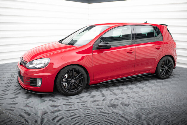 Street Pro Seitenschweller Ansatz Cup Leisten passend für VW Golf 6 GTI Mk6 rot