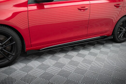 Street Pro Seitenschweller Ansatz Cup Leisten + Flaps für VW Golf GTI Mk6  schwarz Hochglanz
