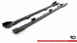 Street Pro Seitenschweller Ansatz Cup Leisten + Flaps für VW Golf GTI Mk6  schwarz Hochglanz