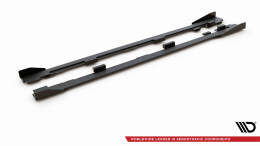 Street Pro Seitenschweller Leisten + Flaps passend für VW Golf GTI Mk6 schwarz Hochglanz